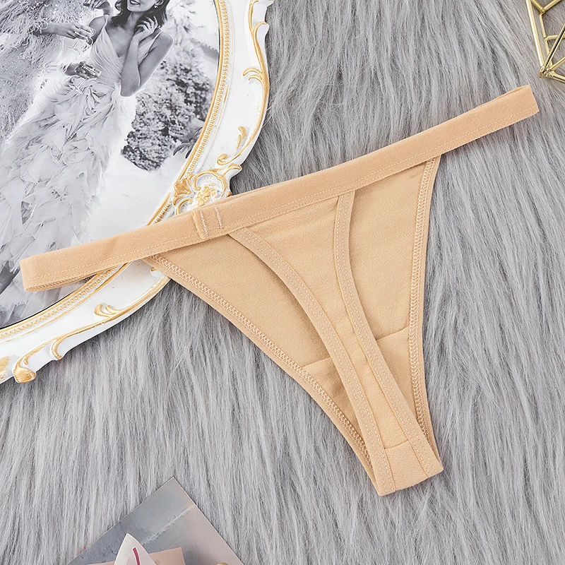 5 Pcs/lot Sexy Women Cotton G String Thongs Low Waist Seamless Female Underpants Solid Color High Elasticity Underwear Lingere