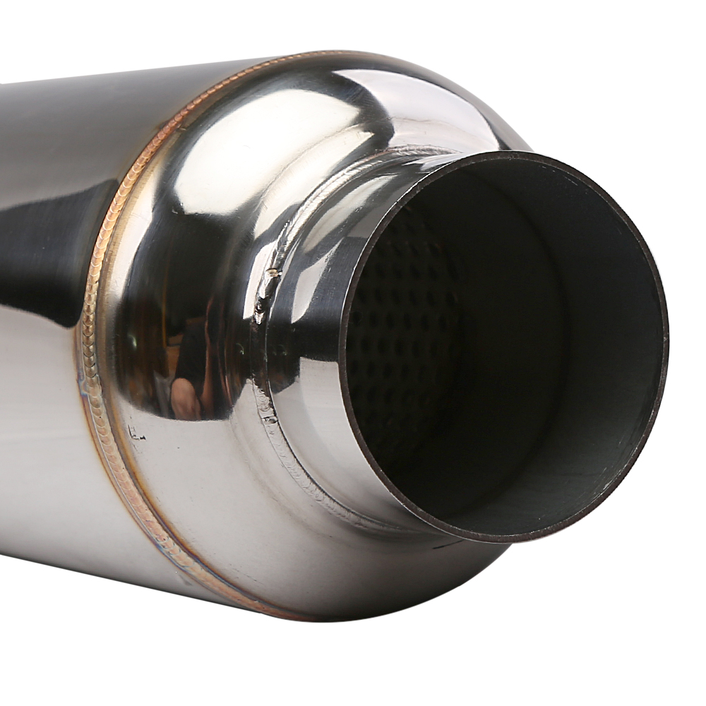 Universele 2.5 "/3" Inlaat Uitlaatdemper Pijp Rvs Resonator 12 "Lengte Diepe Geluid Prestaties