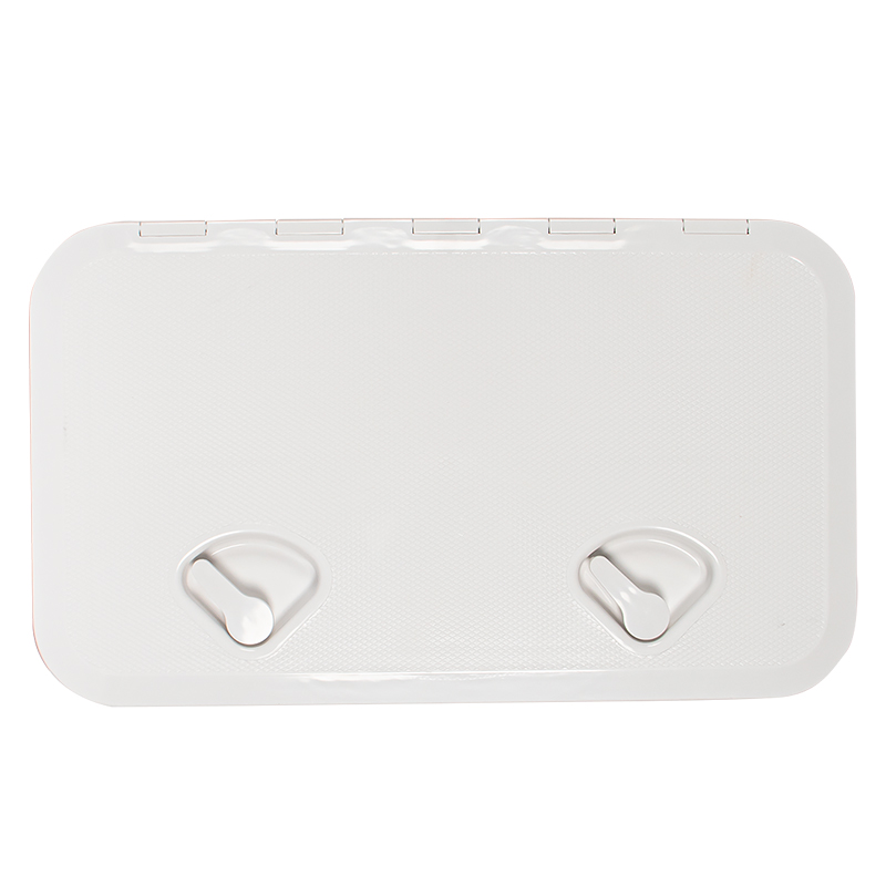 Marine Deck Access Hatch - Rectangular White & Black Deck Cover, Inspection Hatch