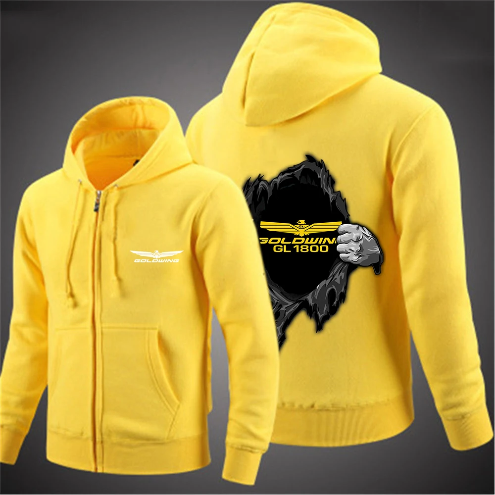Goldwing GL1800 motocicletas japonesas 2023, nueva Sudadera con capucha con estampado de Color sólido para hombre, sudaderas de ocio, abrigos con capucha y cremallera, chaquetas con cremallera, Top