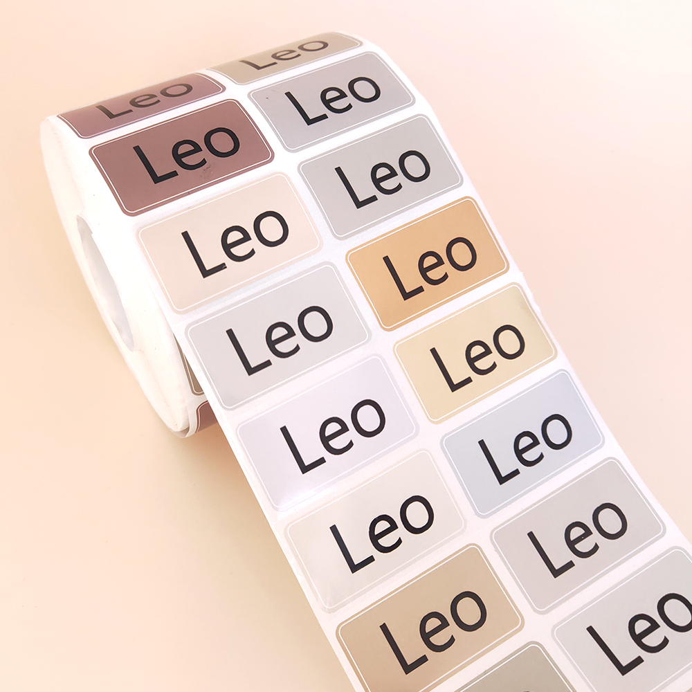 Personalisierter Makronen-Namensaufkleber, individuelles buntes Etikett, Cartoon-wasserfestes Aufkleberetikett für Kinder, Schule, Schreibwarenaufkleber