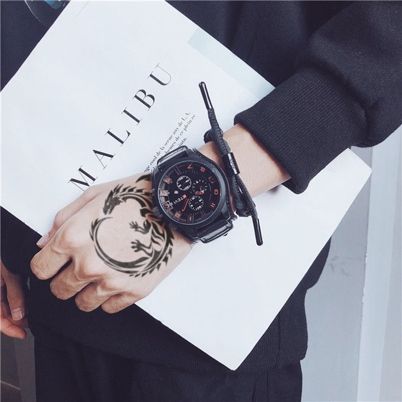 Reloj UTHAI BK94 de cristal azul con Esfera Grande para hombre, reloj de cuarzo con personalidad de tendencia europea y americana para estudiantes