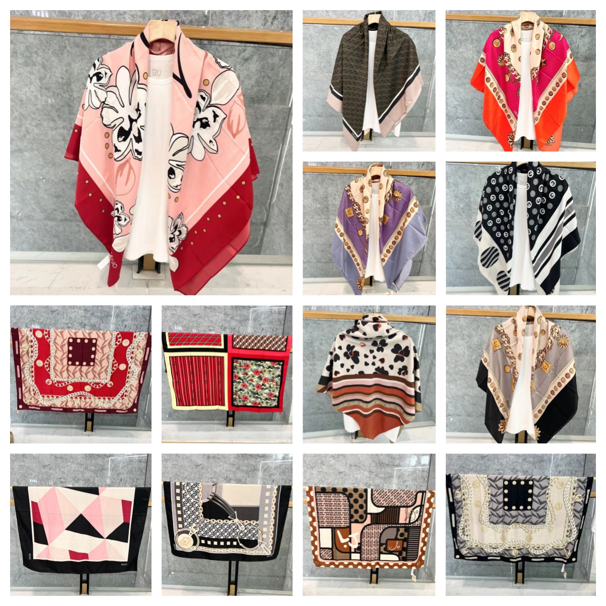Bufanda con estampado para mujer, capa larga, moda popular, comercio exterior español, 2024