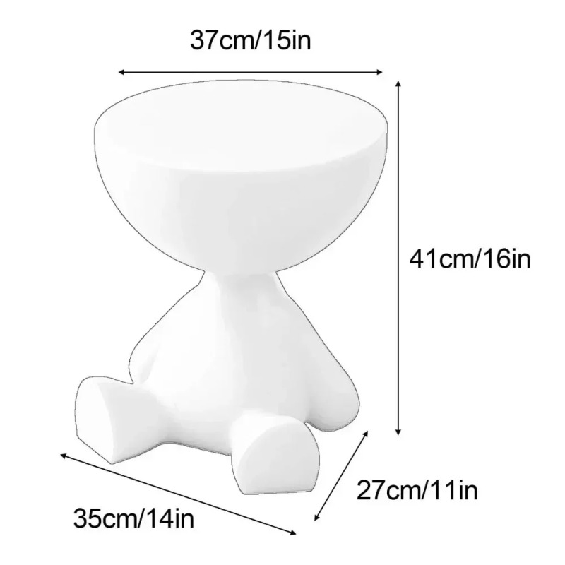 Cream Coffee Table Sofa Bed Side Table Modern Simple Home Accessories Living Room Decor Creative Flat Head Plastic Round Tables