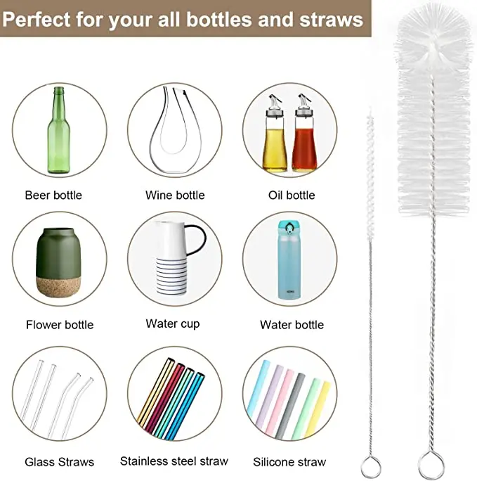 10 Chiếc Chổi Nylon Đa Năng Dụng Cụ Cọ Phun Bàn Chải Làm Sạch Uống Ống Hút Máy May Sơn Xịt Vệ Sinh bàn Chải