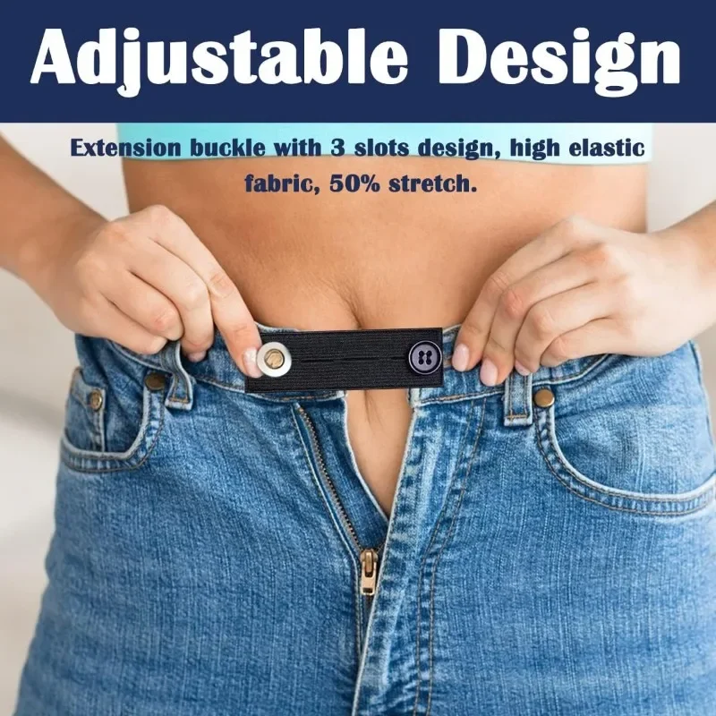 Hebilla de extensión de cintura de alta elasticidad, extensor de cinturón vaquero, cierre Invisible, hebilla de cintura, pantalones, botón expansor de cintura
