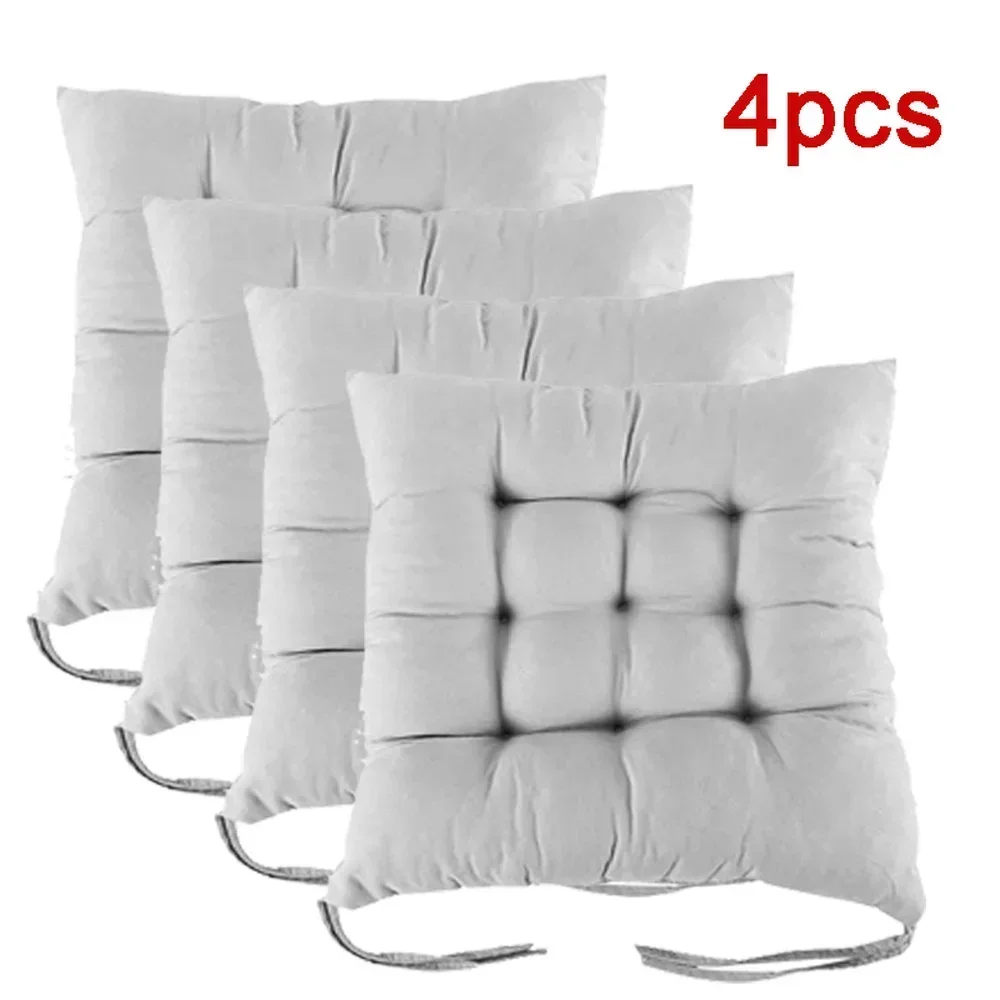 4 Uds. Cojín cuadrado para silla de comedor, correa antideslizante gruesa, cojín para silla de oficina y sala de estar, cojín para sofá de jardín de 40x40cm