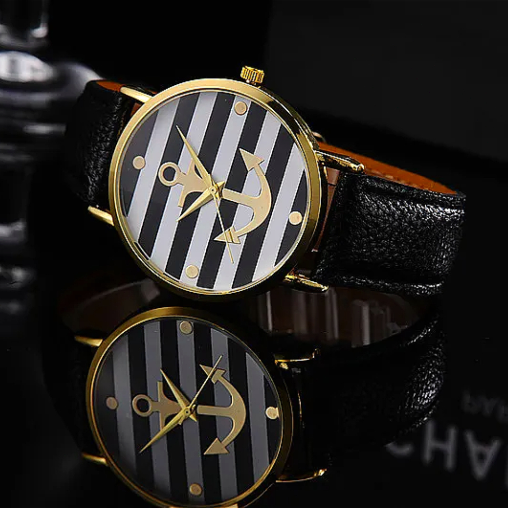 Reloj con ancla de barco para mujer, relojes de cuarzo de cuero Geneva, relojes informales blancos para mujer, moda 2021
