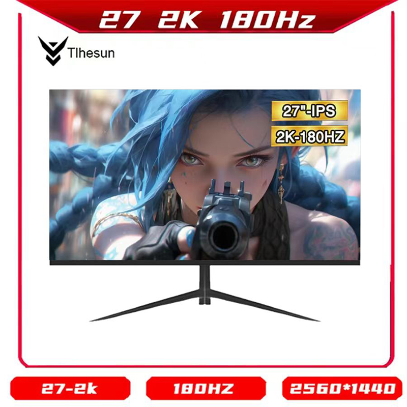 Монитор 27дюйма Tlhesun 2K -144 Гц/180 Гц  , FAST IPS Разрешение 2560*1440 Компьютерный игровой экран HDMI/DP 1Ms-GTG HDR -AMD