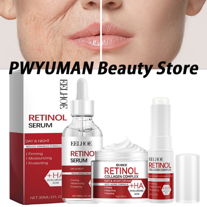 Juego facial Original para eliminar arrugas, suero reafirmante antienvejecimiento que se desvanece, líneas finas, palo para ojos, mejora la hinchazón, cuidado de la piel coreano