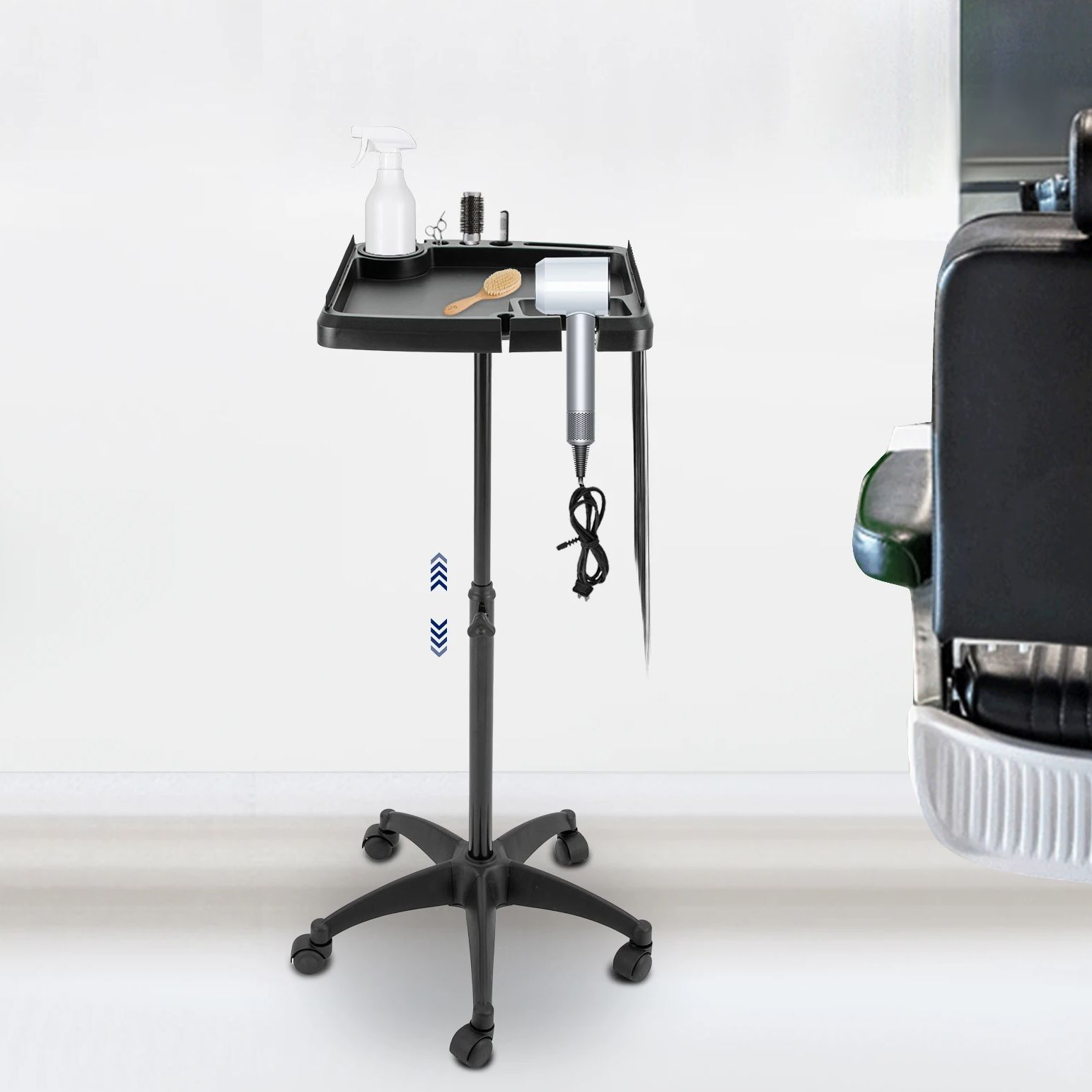 Rolling Salon Tray Cart Haarverlängerungswerkzeug Tablett Cart Beweglicher Haarverlängerungswagen Salonmöbel