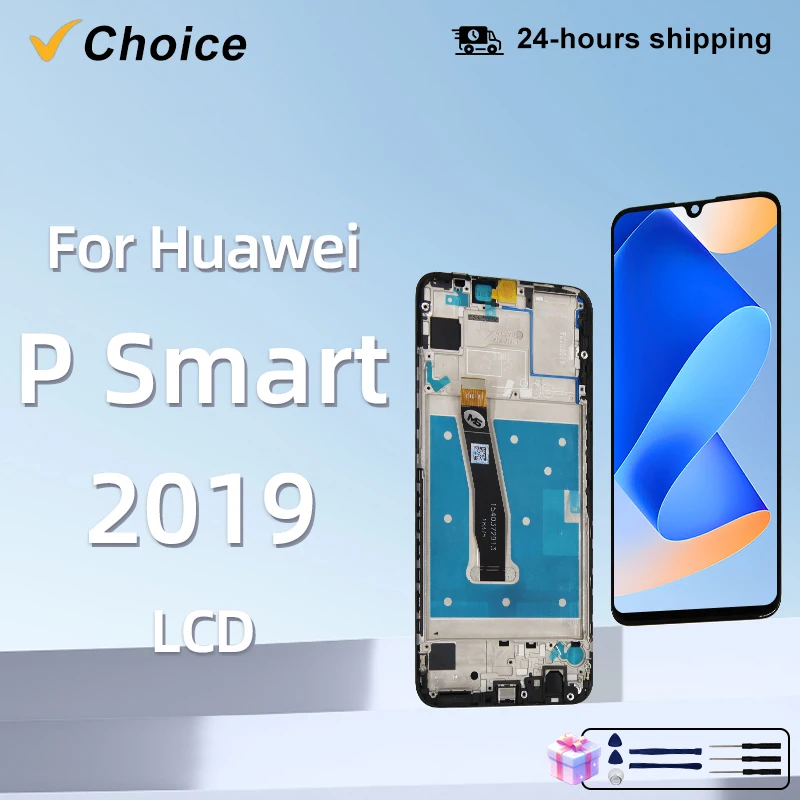 CHOICE 6.21 "Display Voor Huawei P Smart 2019 Lcd Touch Screen Digitizer Vergadering Met Frame Voor P smart 2019 Reparatie Deel