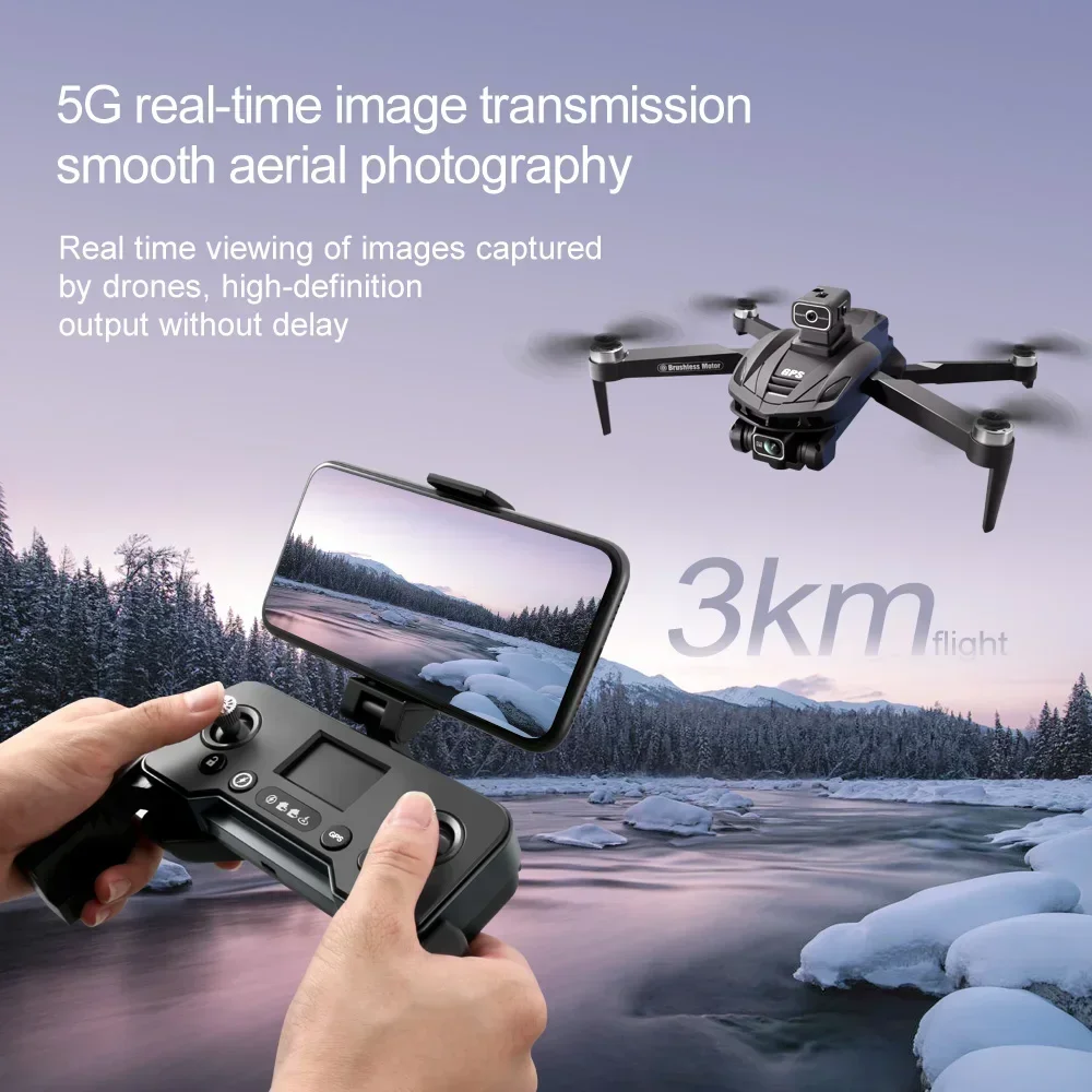 ใหม่V168 Droneมืออาชีพสามกล้อง8Kมุมกว้างOptical GPS Localizationสี่ทิศทางหลีกเลี่ยงอุปสรรคQuadcopter