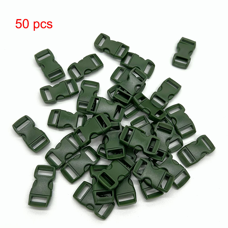 50Pcs 10Pcs 3/8" 10mm Plastic Side Release Buckle Bracelet Curved Parachute 550 Paracord Bracelet  DIY Accessories