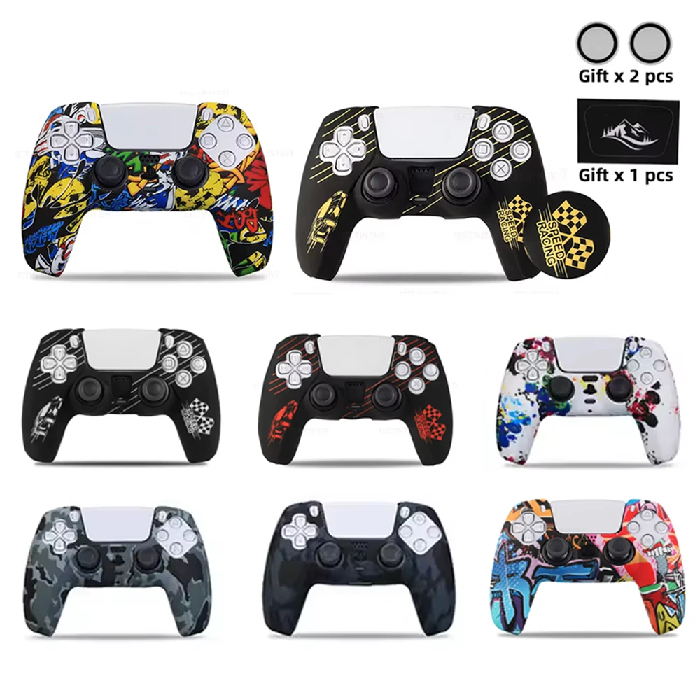 シリコン保護カバースキン PlayStation 5 用 PS5 コントローラカバー親指グリップ滑り止めシェル PS5 アクセサリー