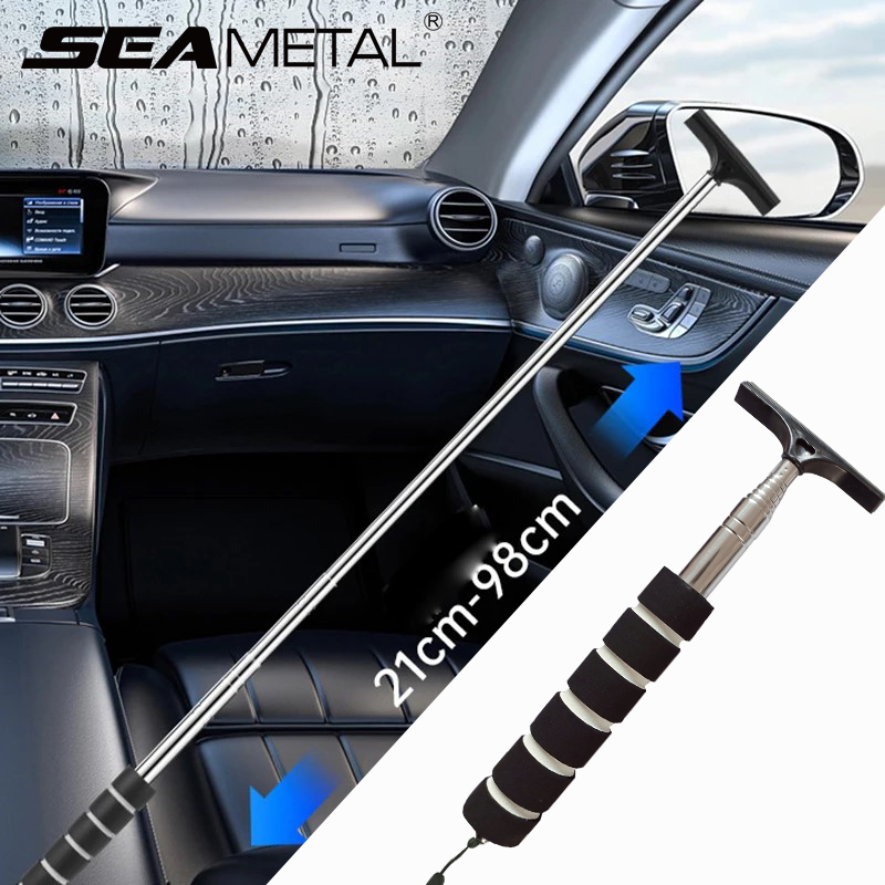 SEAMETAL Car Rearview Mirror Wiper Telescopic Soft Handle Auto Glass Cleaning Tools Defogger Brush Wiper Blade Car Accessories