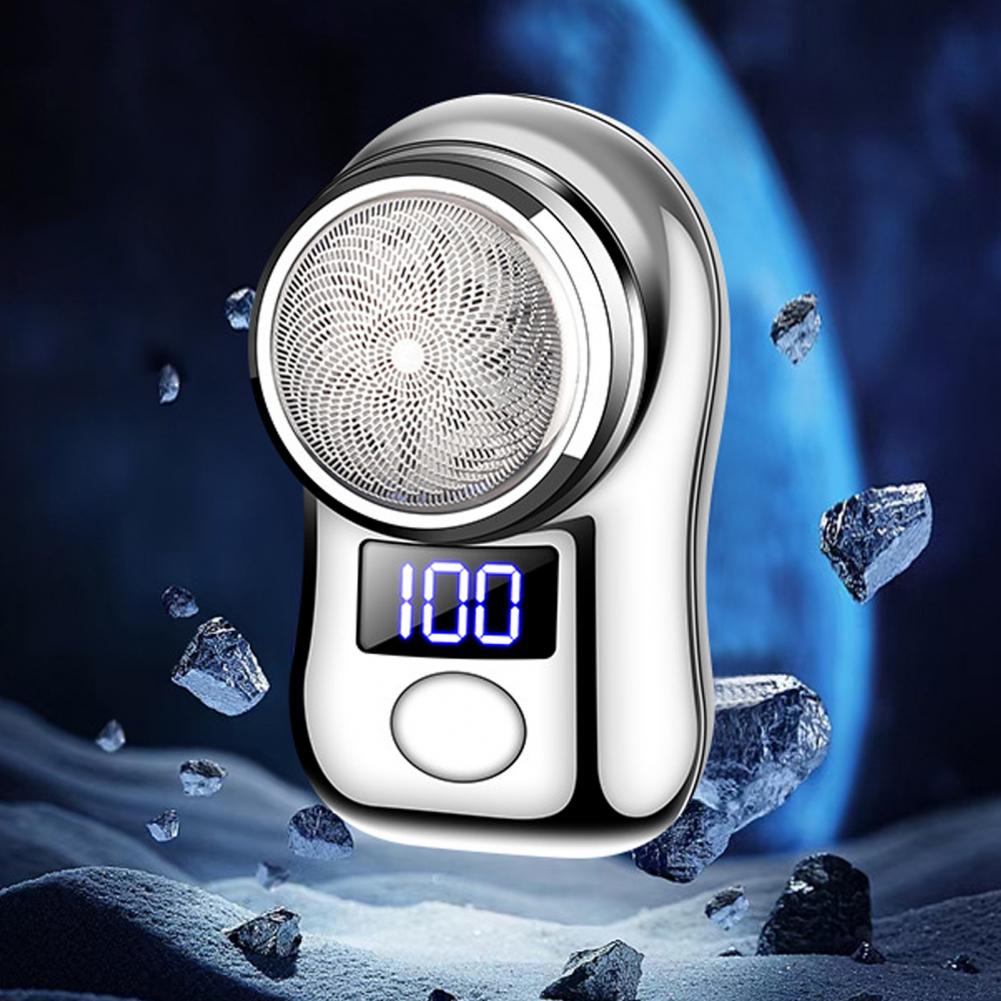 Electric Shaver with Digital Display Waterproof Mini Travel Electric Shaver with Led Battery Display Usb for Men for Beard