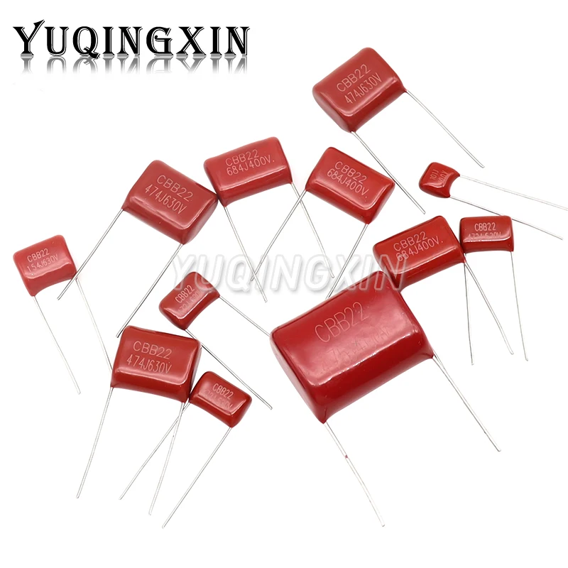 10 Uds 63V 100V 250V 400V 450V 630V 2000V CBB condensador de película de polipropileno 101 103 104 105 125J 221 222 223 224 225 332 333 334