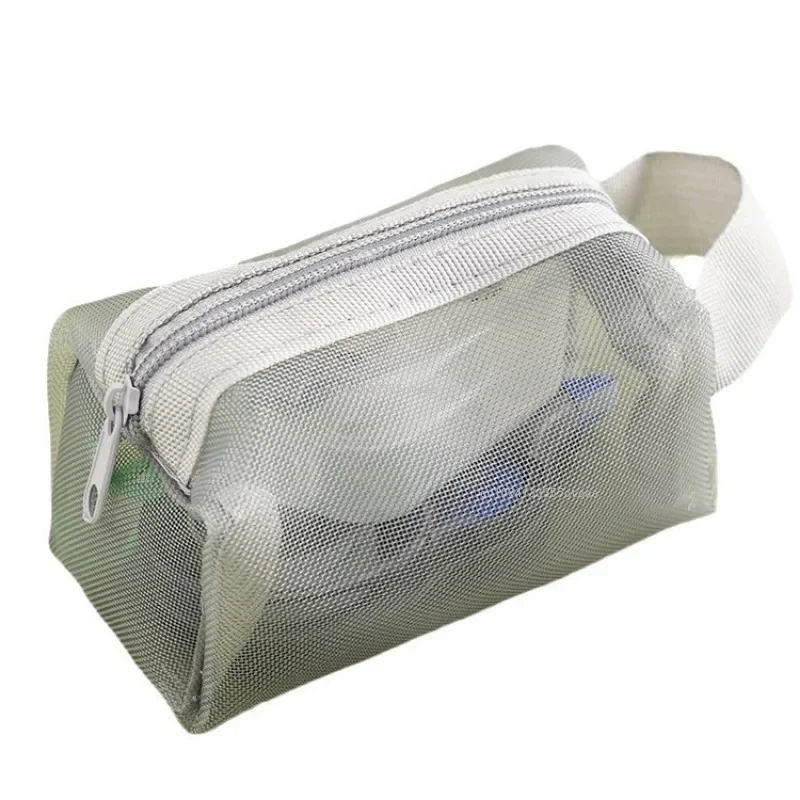 New Transparent Bag Mini Zipper Portable Square Nylon Mesh Coin Purse Large Capacity Key Earphone Organizer Pouch Card Bag