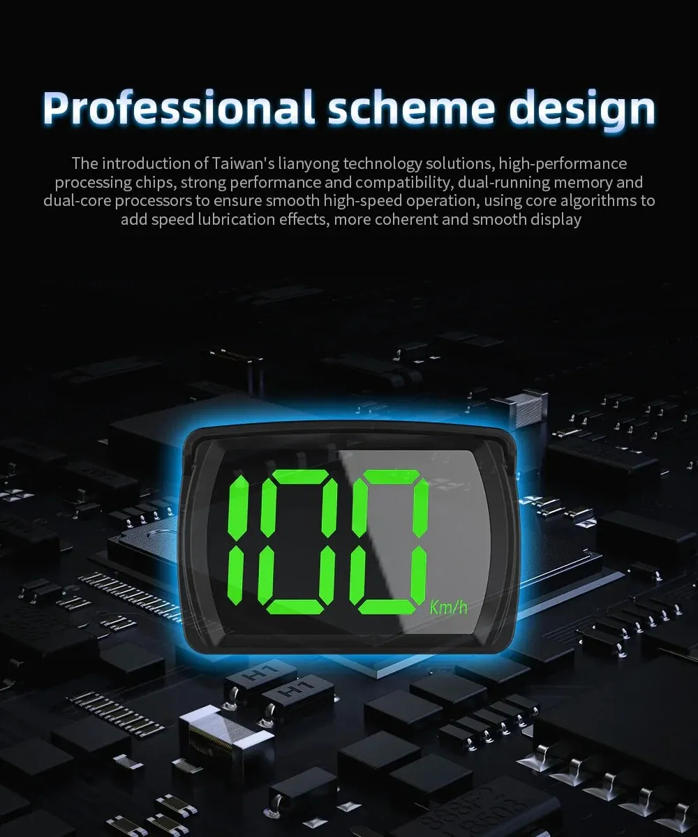 Y03 Auto GPS HUD Head Up Display Universele Digitale Snelheidsmeter Projector Km/h Groot Lettertype Snelheidsmeter Displayer Auto Elektronisch Onderdeel