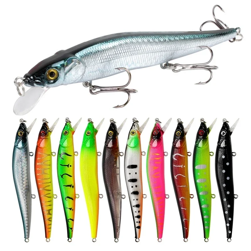 1 Uds. Señuelo de Pesca 11,5 cm/14g Minnow Crankbait Wobblers ojos 3D perca cebo Artificial Lucio carpa cebo de natación Pesca