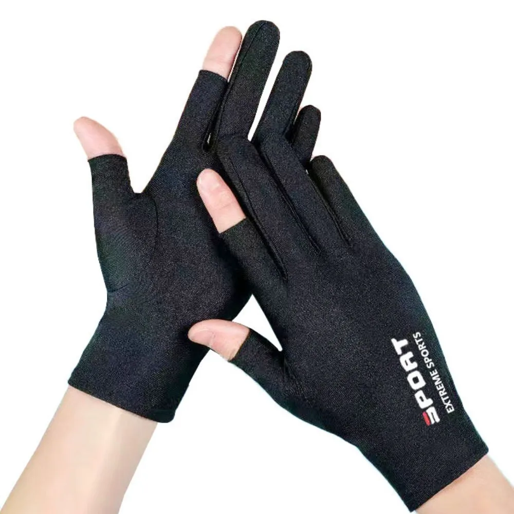 Guantes de ciclismo Halffinger de seda de hielo para hombres y mujeres, deportes al aire libre, Fitness, conducción, pesca, alta elasticidad, cómodos