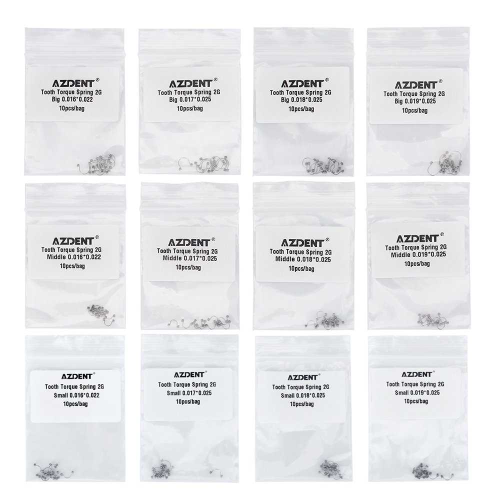 AZDENT 歯科矯正前歯トルクスプリング長方形ステンレス鋼スプリング歯科アーチワイヤー 10 ピース/パック