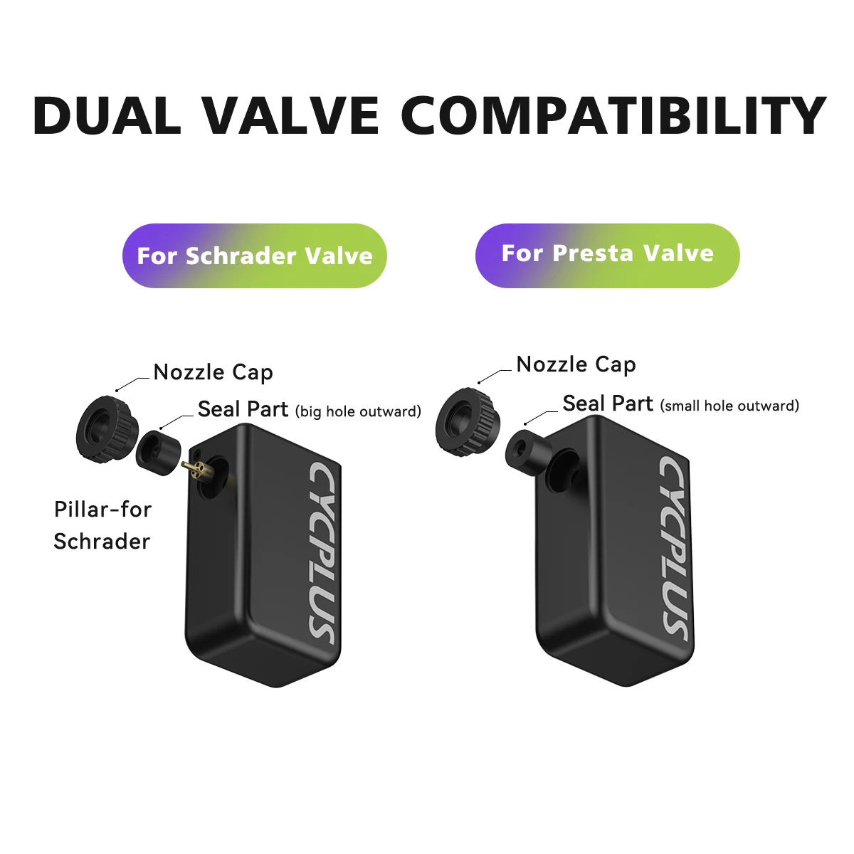 CYCPLUS AS2pro Mini Portable Electric Pump for Bicycle Cordless Tire Inflator Presta Schrader Valve Outdoor Bike Accessories