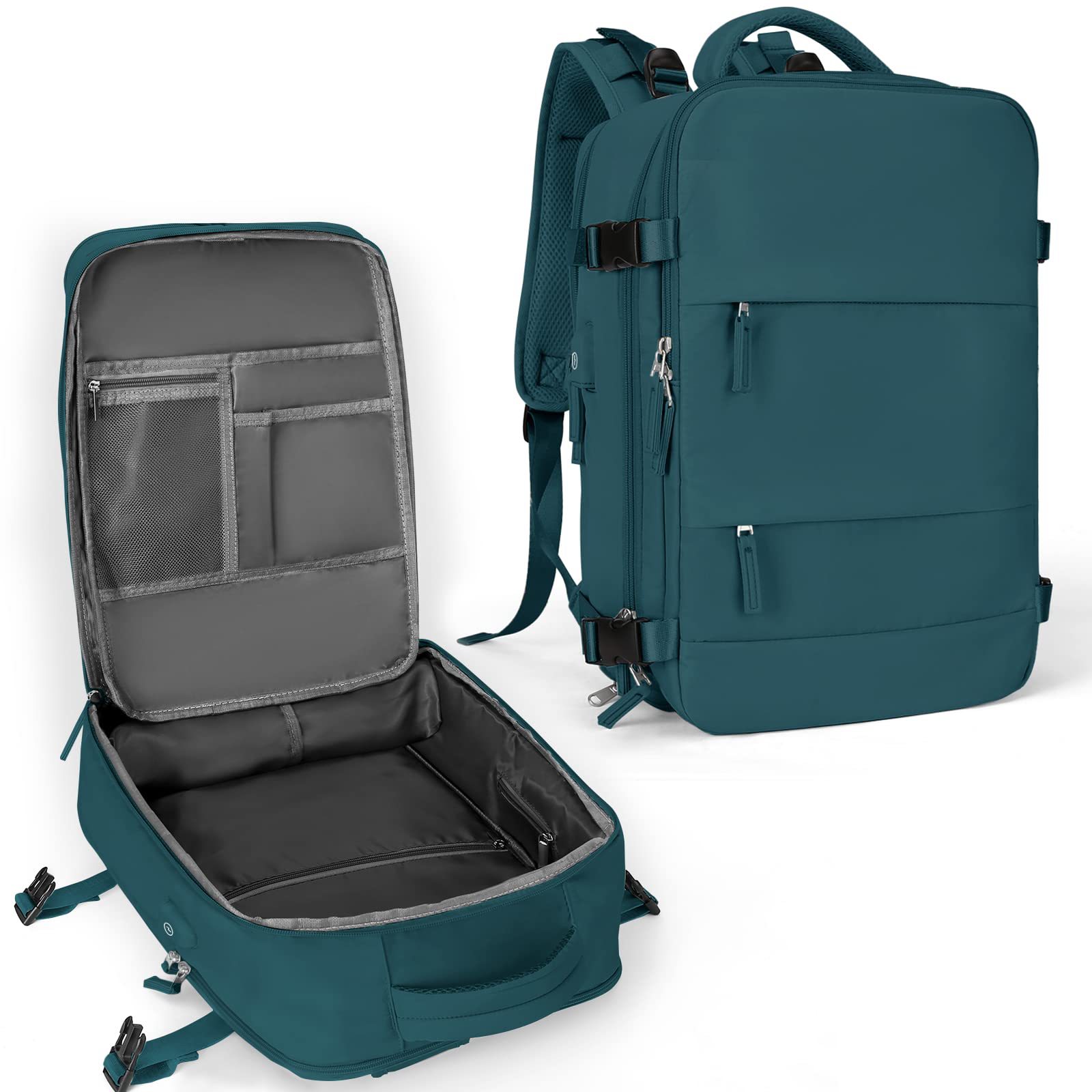 Mochila de viaje, Mochila para cabina, avión, gran capacidad, impermeable, maleta con partición húmeda y seca, Mochila para ordenador portátil para mujer con USB