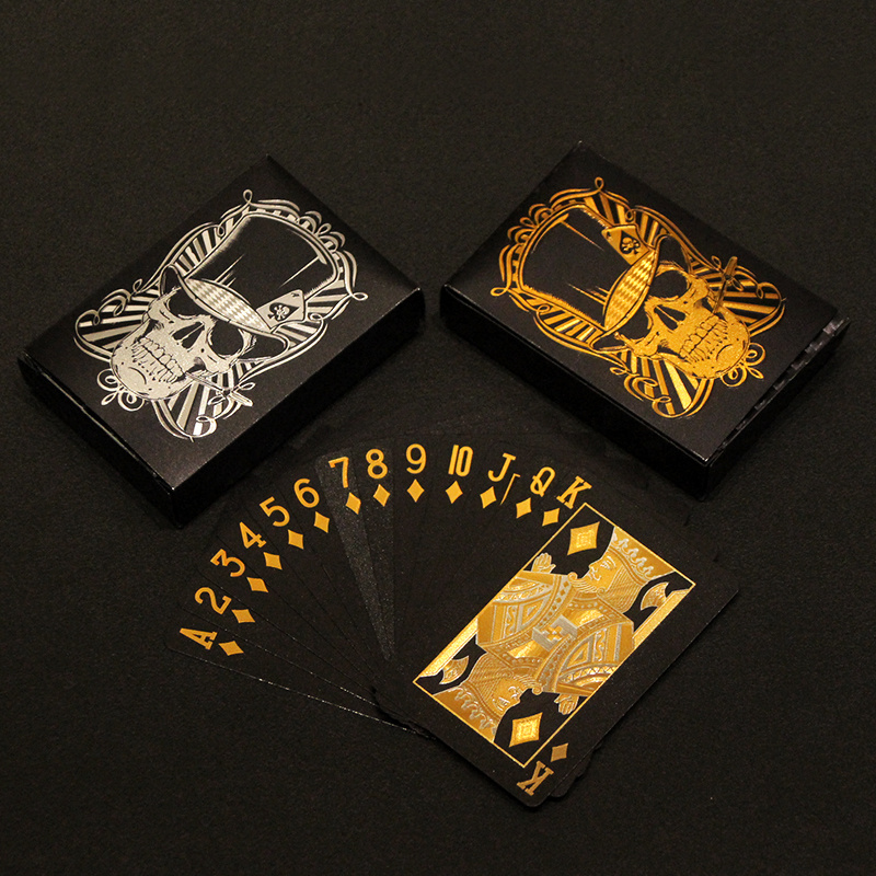 Black Rose/Skull (Gold/Silver)Playing Card Game Card Group Waterproof Poker Suit Magic Dmagic Package Board Game Gift Collection