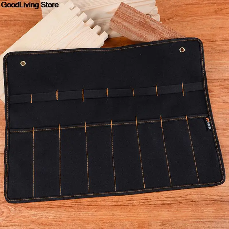 Đục Xách Canvas Dụng Cụ Bỏ Túi Cuộn Giá Đỡ Cờ Lê Túi 4 Túi Nhà Tổ Chức Cho Dao Búa Gouges Thợ Mộc