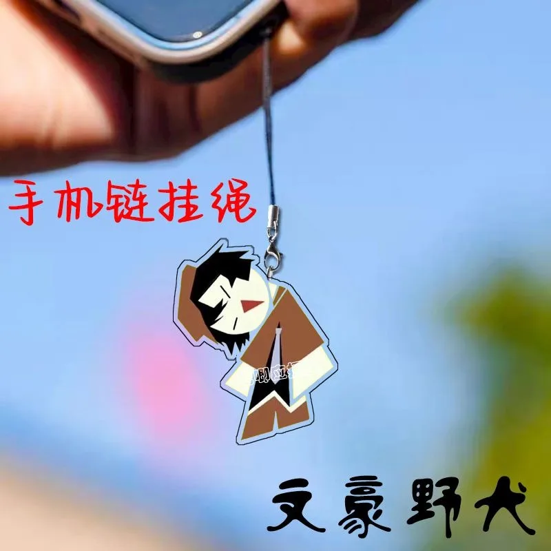 Bungo chiens errants chaîne de téléphone portable Dazai Osamu Nakahara Chuuya pendentif en acrylique sangles de téléphone portable Kawaii suspendu lanière mignonne