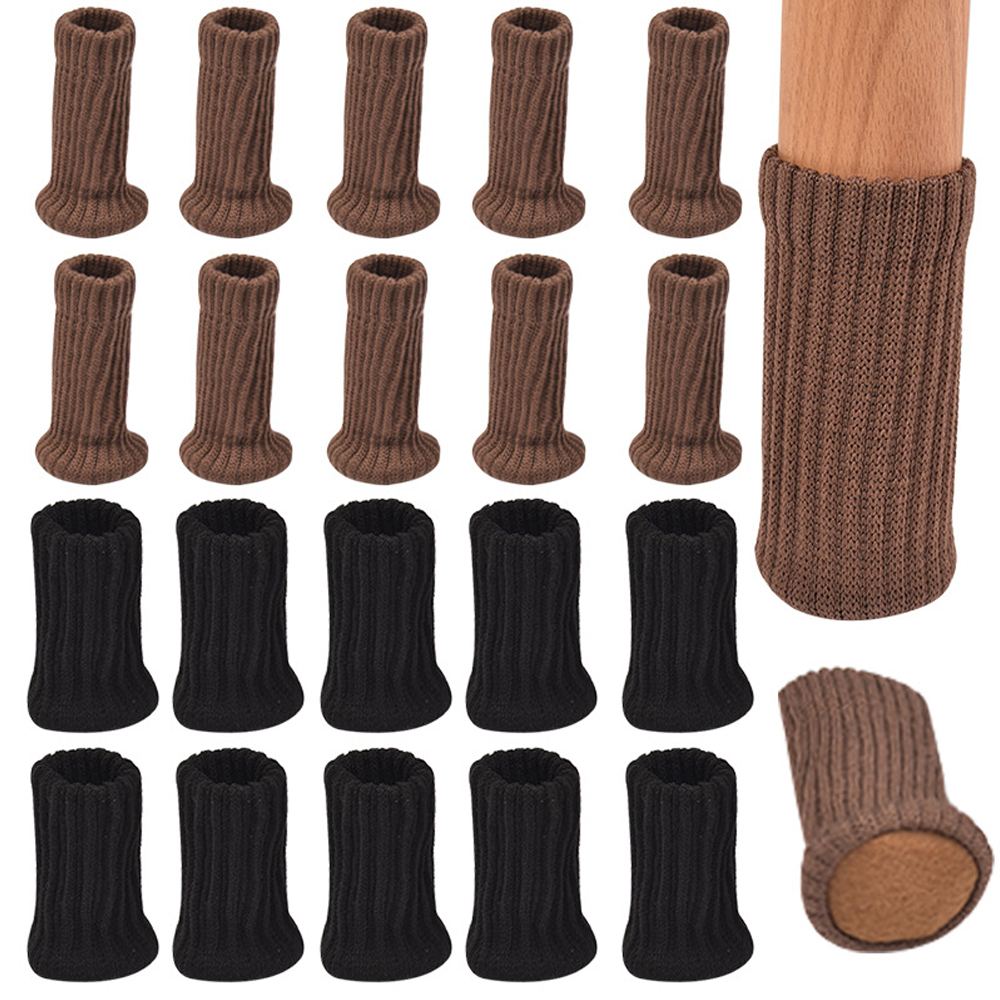 16 Uds. Calcetines para patas de silla, protectores de suelo para pies de muebles tejidos, almohadillas antideslizantes, cubiertas de calcetines para patas de silla de mesa gruesas y silenciosas