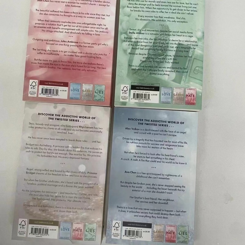 4 冊/セット Twisted シリーズ by Ana Huang Books 愛/ゲーム/憎しみ/嘘 ペーパーバック 英語小説本