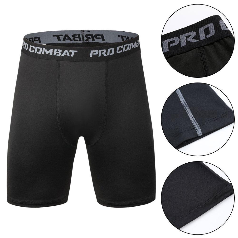 Sports Men Leggings Fitness Elastic Compression Tights Quick Drying Running Training Stretch Five Point Shorts Wholesale