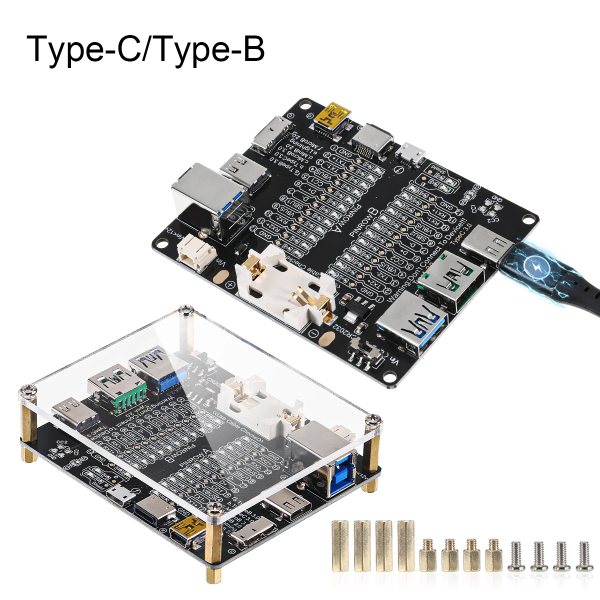 Probador de Cable USB tipo C tipo B, placa de prueba de interruptor de Micro cortocircuito, detección de análisis de Cable de datos para placa de prueba iOS y Android