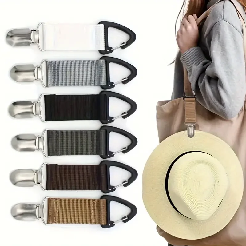 Clip per cappello di paglia da viaggio all'aperto clip per cappello portatile clip per riporre oggetti all'aperto multiuso