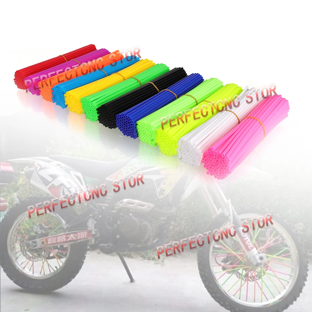 72PCS 24 centimetri Universale Dirt Bike Raggio Coperture Moto Cerchione Raggio Wrap Kit Pelli Copertura Della Protezione Per Motocross Bici da bicicletta
