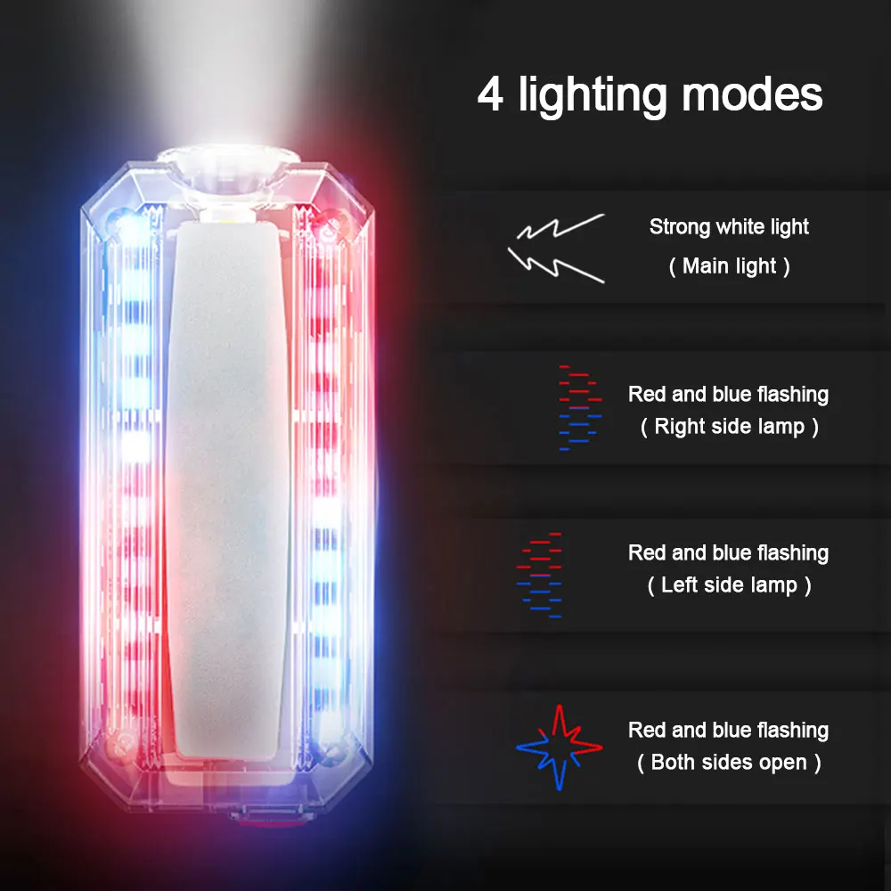 Sạc Mini USB Đỏ/Bule Cảnh Báo Đèn Ngủ Đêm An Toàn Chạy Đi Ánh Sáng Nhấp Nháy Sáng Khẩn Cấp Vai Police