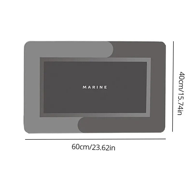 แผ่นปูพื้นดูดซับซุปเปอร์1ชิ้น40*60ซม. สำหรับห้องน้ำกันลื่นแห้งเร็วพรมพรมเช็ดเท้าหน้าประตูกลางแจ้งอ่างอาบน้ำ