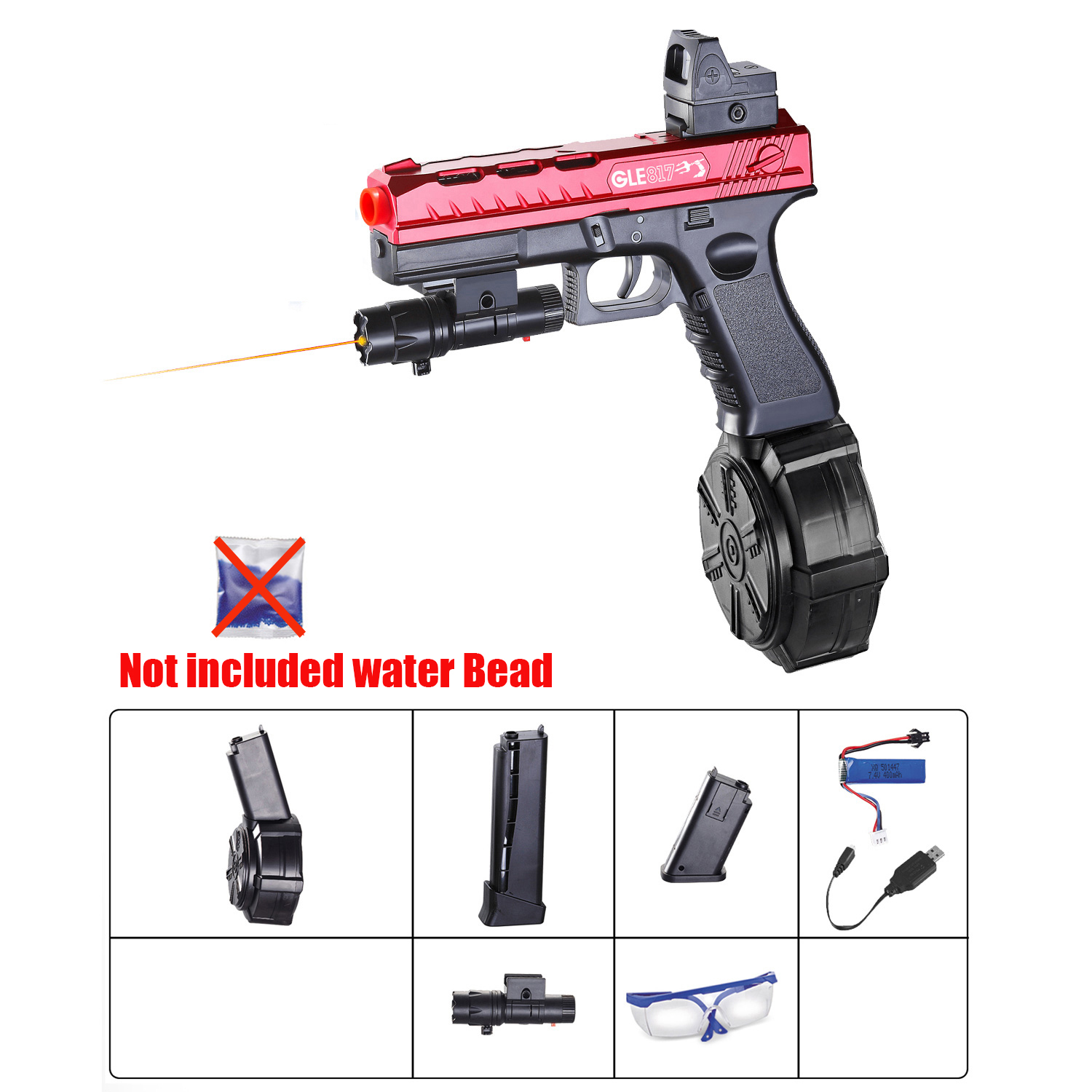 Nova pistola de brinquedo g17 pode lançar bombas de gel transfronteiriças mais vendidas com bateria de 7.4v poderosa modelo de brinquedo de verão ao ar livre presente da família