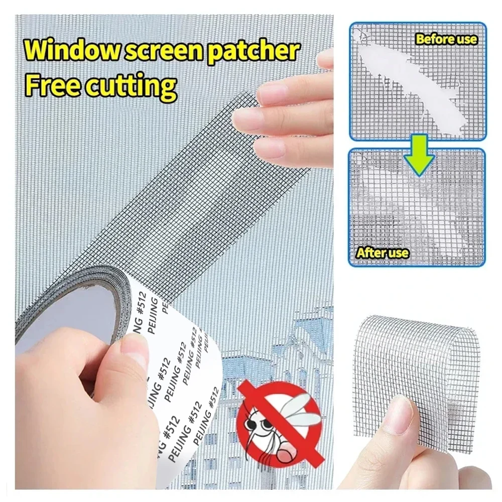 Net Hole Repair Subsidy Waterproof Window Screens Repair Tape Self-adhesive Net Patch Anti-Insect Mosquito Mesh Broken Repair