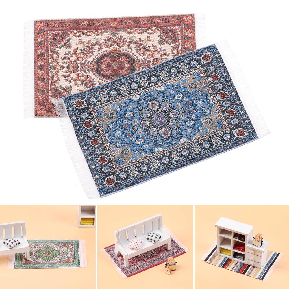 Коврик с цветочным узором, мини-декор дома, турецкий стиль, миниатюрный тканый ковер, ковер для кукольного домика, аксессуары для кукол, покрытия на пол