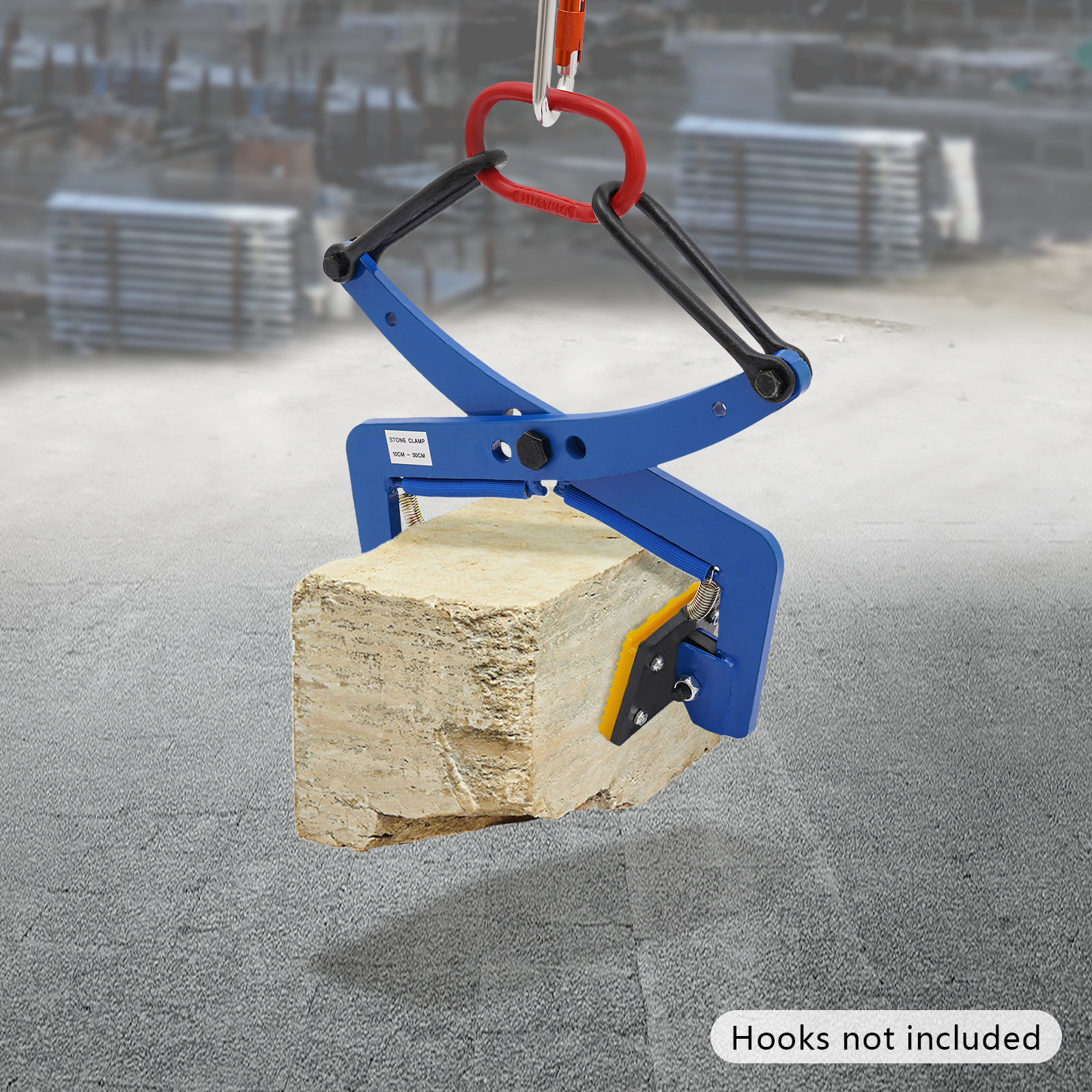 661LBS Stone Lifting Clamp Adjustable Opening Stone Carrying Clamp Vertical Stone Lifting Clamp Sling Ring Stone Clamp