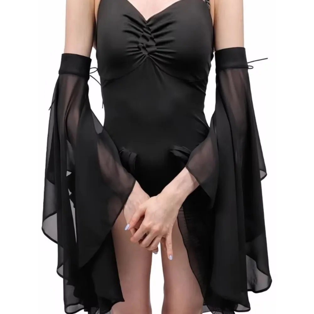 Simple ยาวแขนที่ถอดออกได้ครีมกันแดดยาว Tulle แขนอุ่น Gothic ถุงมือแต่งงานงานแต่งงาน