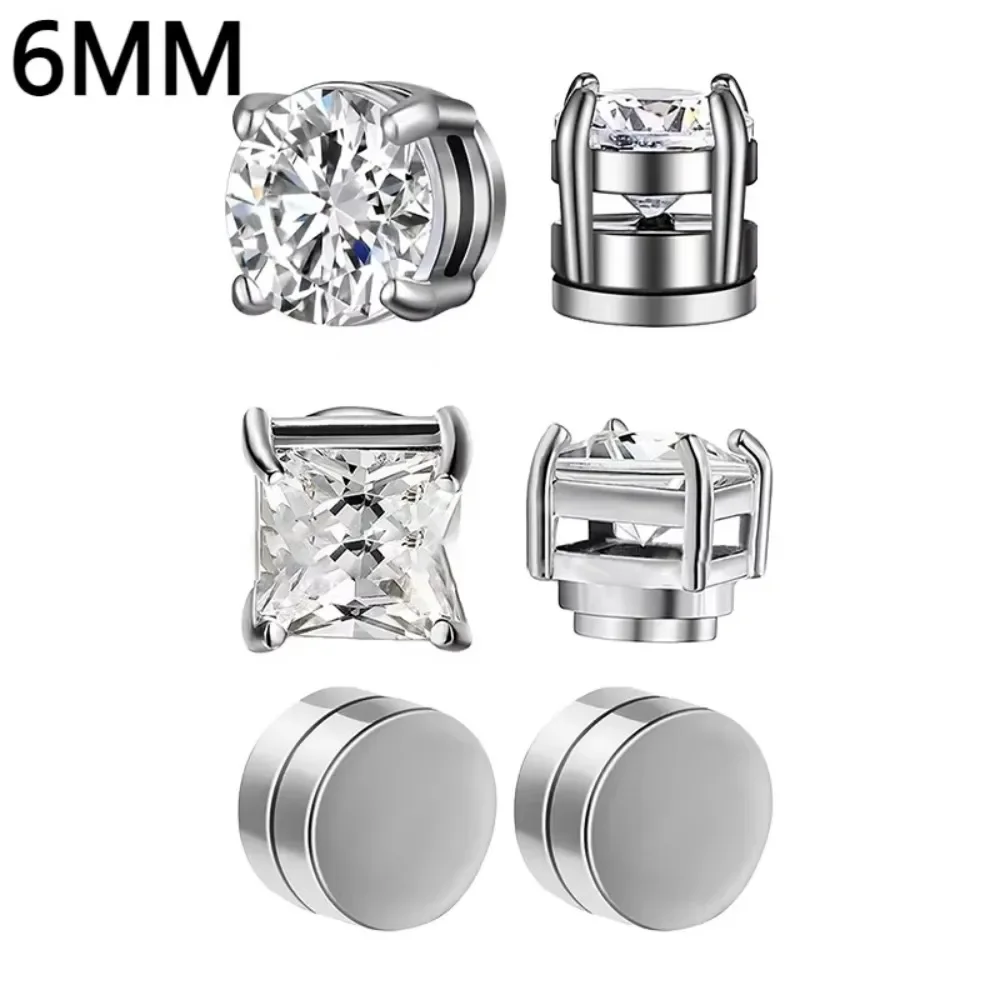 1-12 pares de brincos de orelha com clipe magnético da moda, brincos falsos sem piercing, presente para homens e mulheres, joias