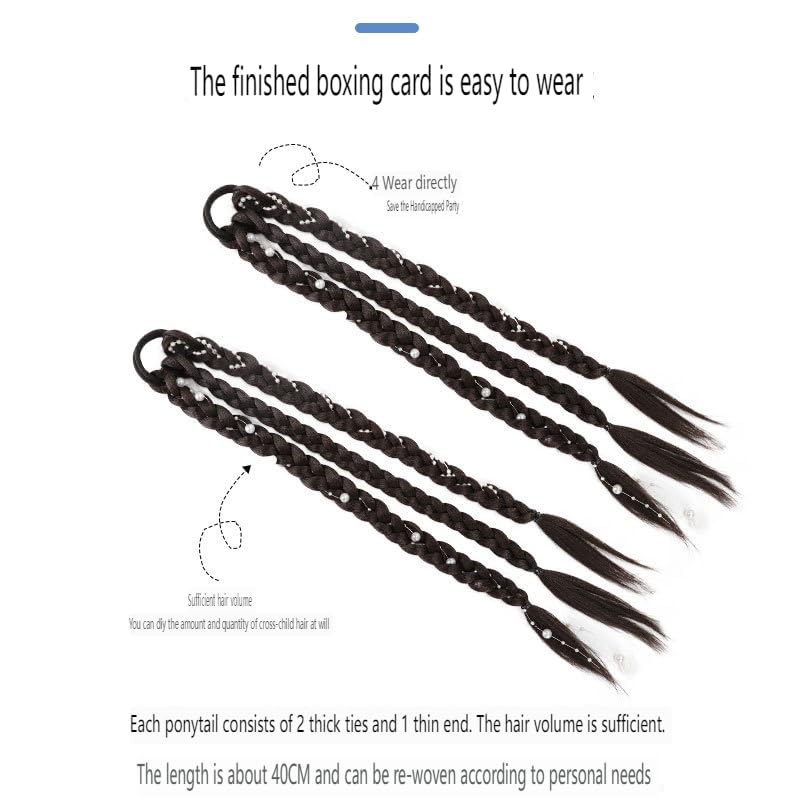 Peluca trenzada hecha a mano con forma de espina de pescado para mujer, coleta alta, accesorios para el cabello, uso diario