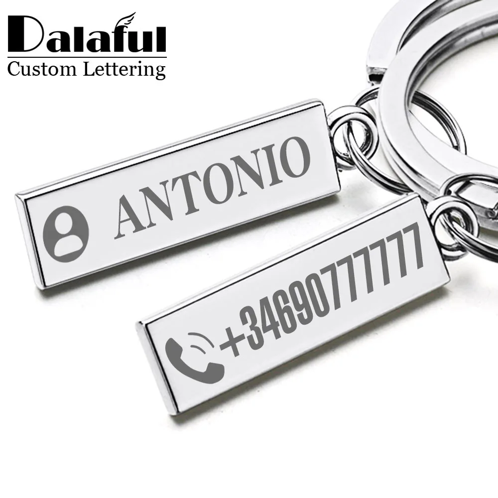 Exquisito llavero antipérdida pequeño y elegante llavero personalizado para el nombre del coche hombres mujeres regalo llavero P021