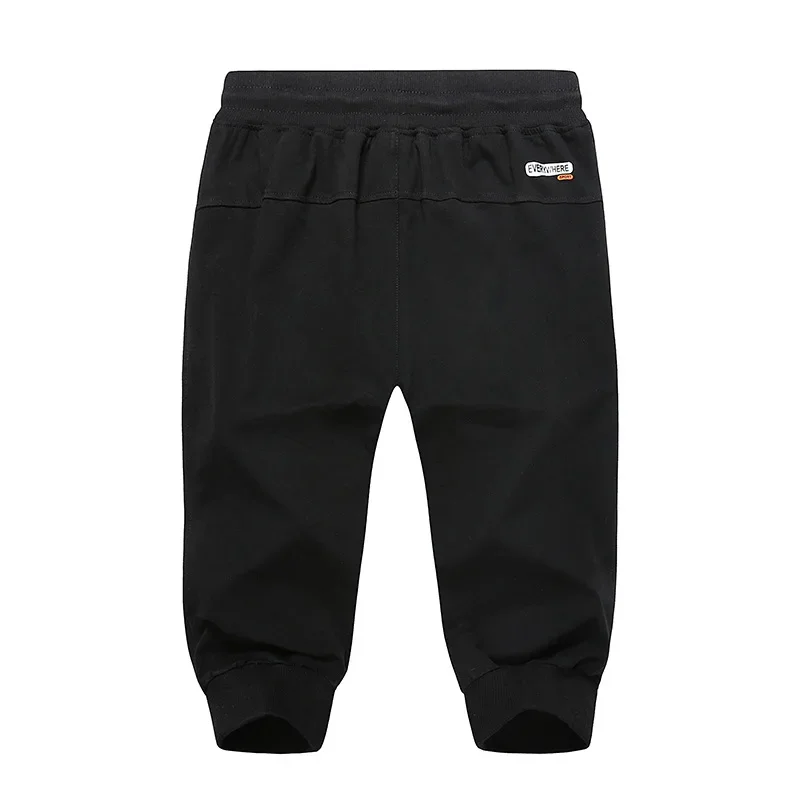 Longo três quartos calções masculinos algodão elástico verão bermuda masculino 3/4 bezerro tamanho grande mais grande 6xl 7xl 8xl 9xl manguito abaixo do joelho