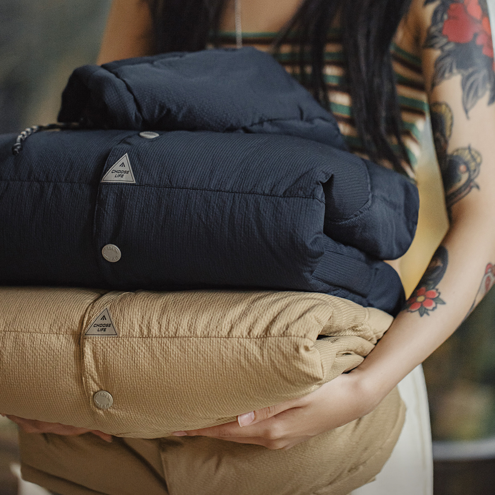 Maden เสื้อแจ็คเก็ตขนเป็ดหนาสำหรับผู้หญิง, เสื้อแจ็คเก็ตมีฮู้ดหนาสีขาว90ขนเป็ดสีฟ้าเนื้อผ้าความหนาแน่นสูงเสื้อให้ความอบอุ่น